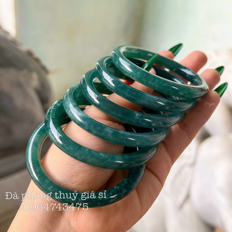 Vòng bản đũa lam ngọc bông siêu đẹp loại Vip size 52-58mm