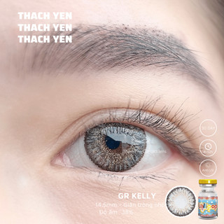 Lens Mắt Kelly Xám Tây giãn nhỏ - 0-10 độ kính áp tròng