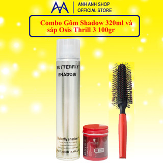Combo Sáp vuốt tóc Osis 100gr và Gôm Shadow 320ml Chính hãng Tặng lược