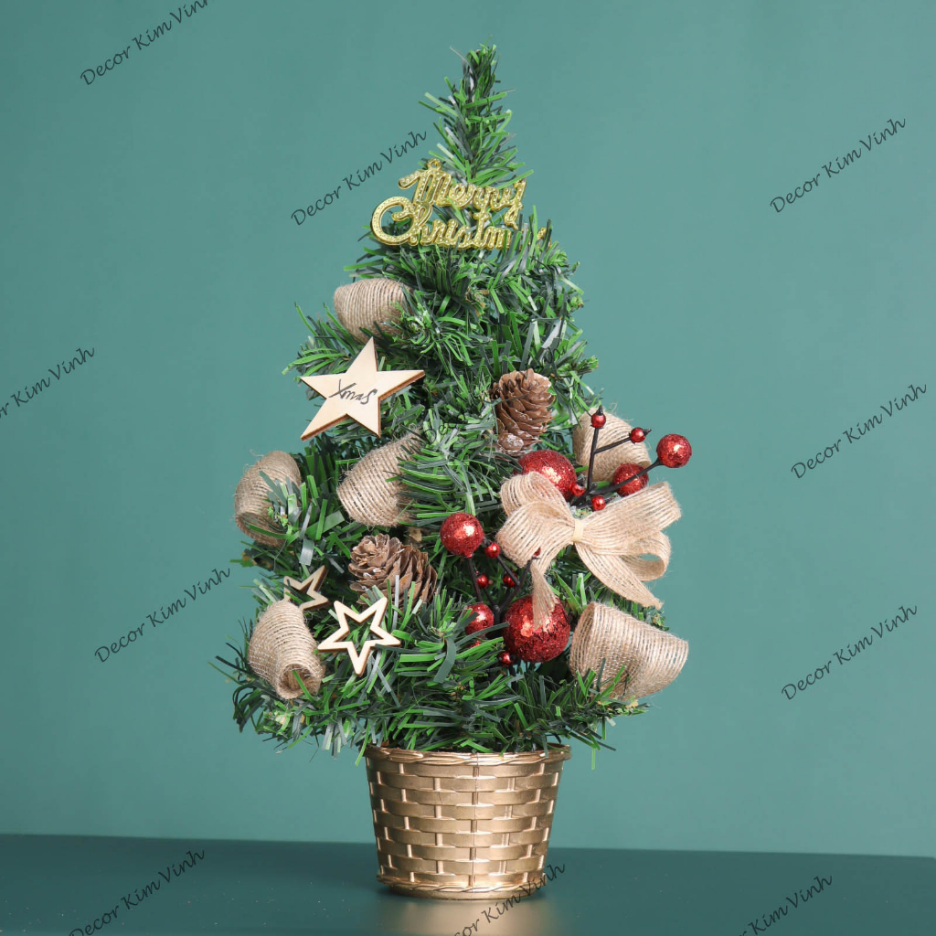 Cây Thông Nhí 3TN01 Cây Thông 30cm Trang Trí Giáng Sinh Cây Thông Noel Kèm Đèn