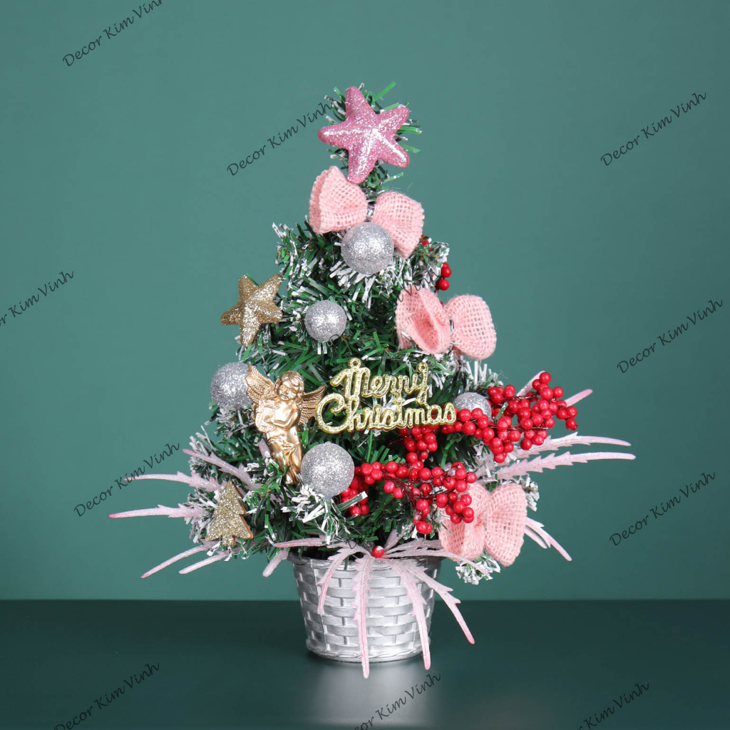 Cây Thông Nhí 3TN04 Cây Thông 30cm Trang Trí Giáng Sinh Cây Thông Noel Kèm Đèn