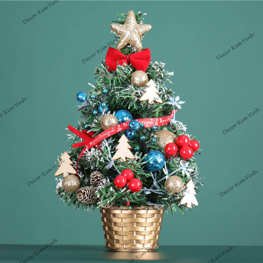 Cây Thông Nhí 3TN07 Cây Thông 30cm Trang Trí Giáng Sinh Cây Thông Noel Kèm Đèn