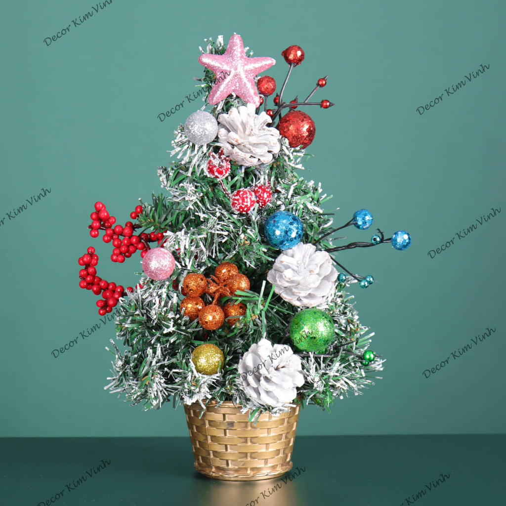 Cây Thông Nhí 3TN10 Cây Thông 30cm Trang Trí Giáng Sinh Cây Thông Noel Kèm Đèn