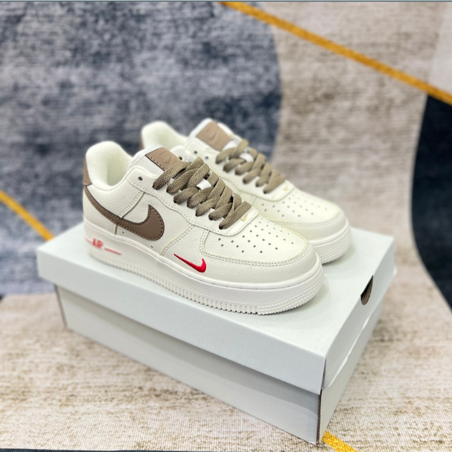 Giày _Nike Vệt Nâu Air Force 1 Nam Nữ, Giày AF1 Trắng Cổ Thấp Cao Cấp Full Size Nam Nữ | BigBuy360 - bigbuy360.vn