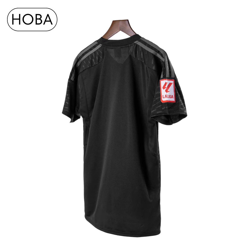 Bộ quần áo bóng đá đồ đá banh Real Madrid đen vải thun lạnh cao cấp không nhăn không xù lông