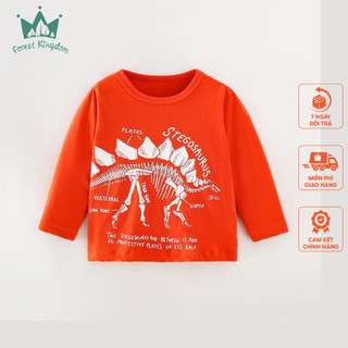 Áo thun đỏ khủng long sừng Forest Kingdom thời trang trẻ em từ 2-7 tuổi FK210902