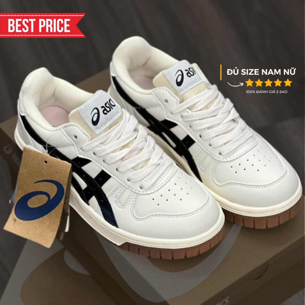 Giày Asics Court MZ đế nâu xám, Giày thể thao nam nữ Asics cổ thấp, đế tăng chiều cao full box bill | BigBuy360 - bigbuy360.vn