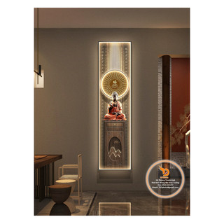 Tranh LED Phật Giáo Á Đông tạo không khí ấm áp, nhẹ nhàng , an nhiên treo tường Nhà ở, phòng tập YoGa, phòng thờ..