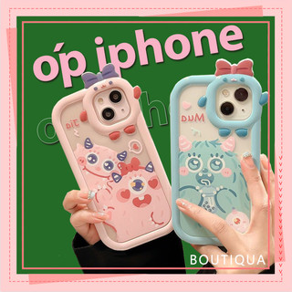 Ốp lưng iphone nơ camera hình vuông quái vật nhỏ 14 13 12 11 Pro Max 7 8 Plus-BA
