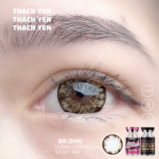 Lens mắt omg nâu tây vân giãn to - 0-10 độ kính áp tròng