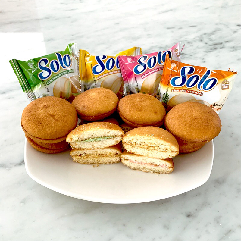 Bánh Solo Bông Lan Kem Dứa hộp 18 cái 14g
