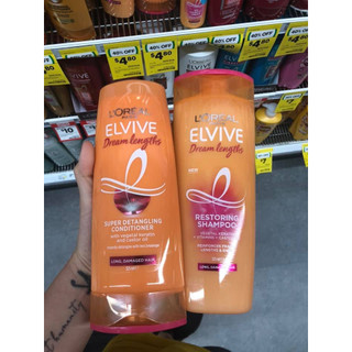 Cặp gội và xả L'Oreal Paris Elvive Dream Lengths Conditioner 300mL*2