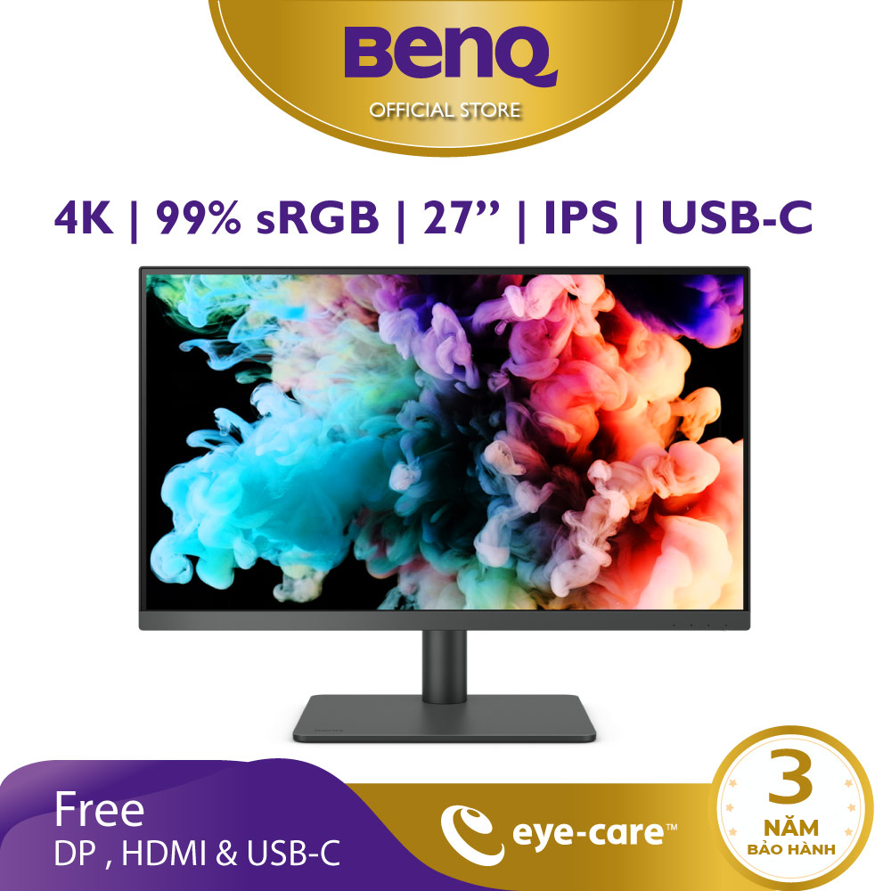 Màn hình đồ họa BenQ PD2705U 27 inch 4K UHD IPS USB C, sRGB, HDR10, Eye-are chuyên thiết kế đồ họa