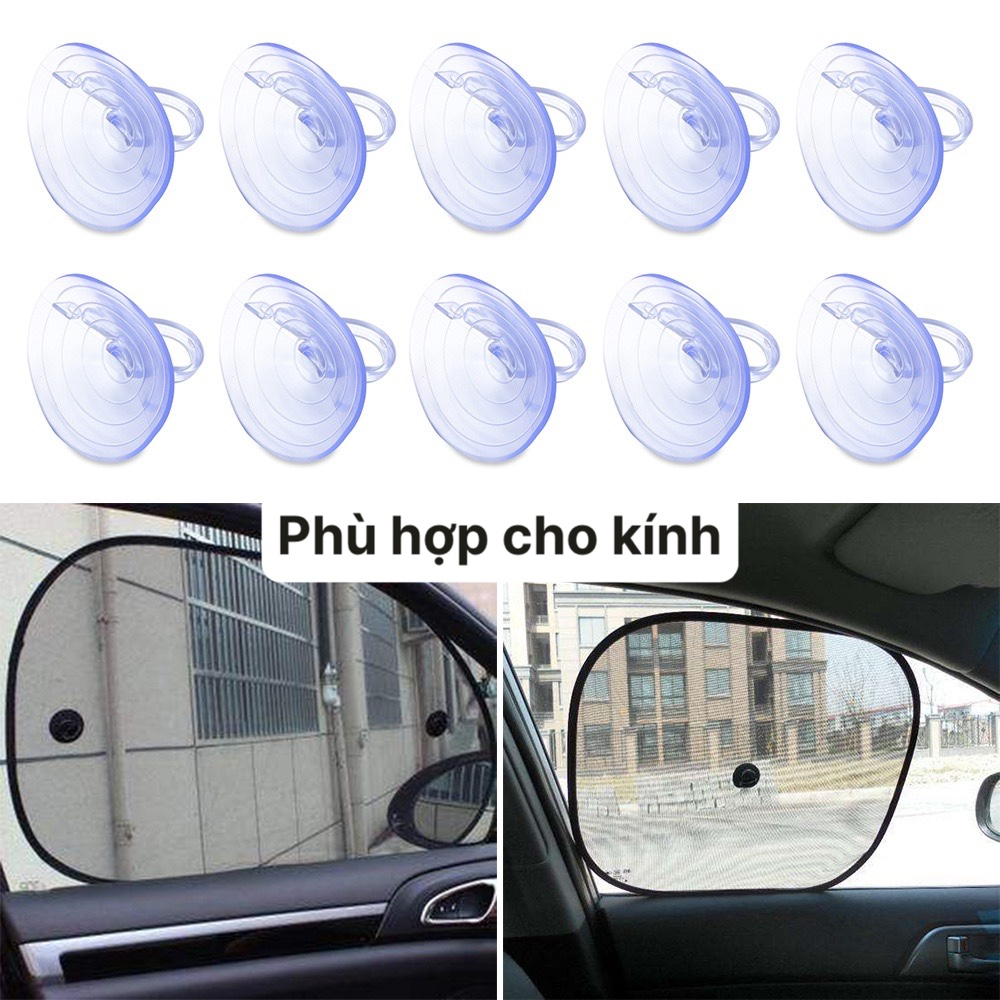 Bộ 10 cốc hút 45mm gắn tấm che nắng cho xe hơi, ô tô - Giác hút chân không