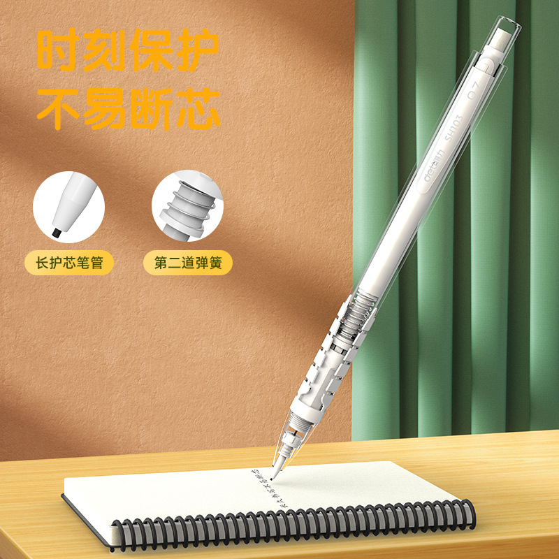 Bút Chì Kim Deli SH103 Viết Êm Kết Đệm Cao Su Chống Mỏi Tay Khi Viết Vpp 0.5mm 0.7mm