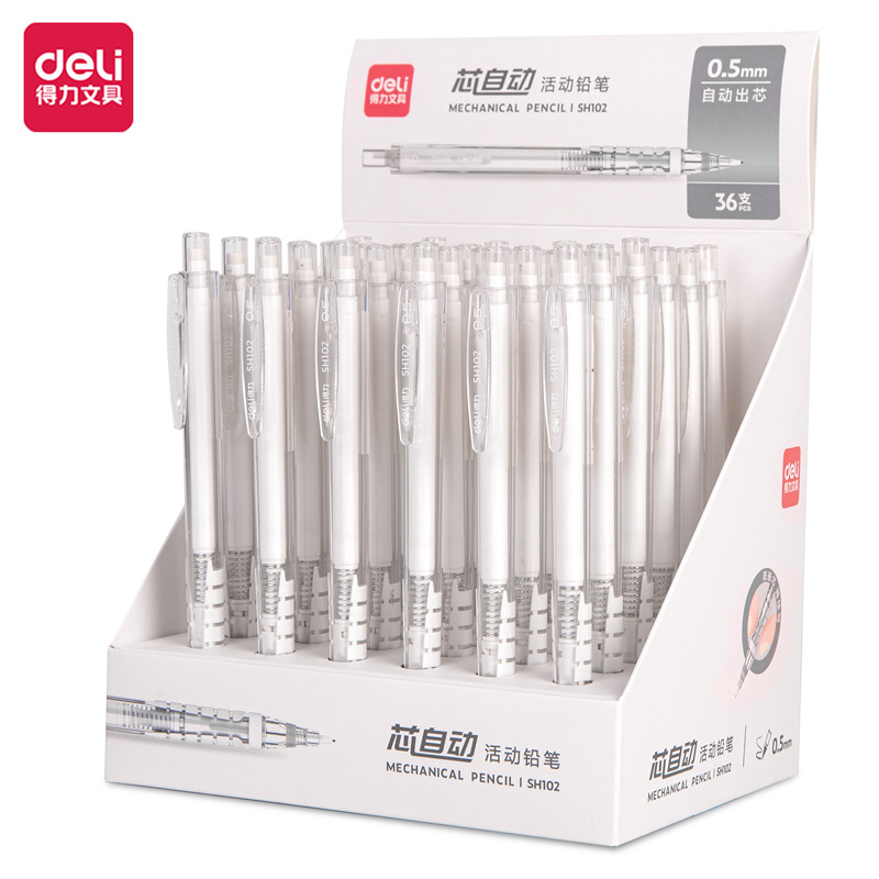 Bút Chì Kim Deli SH103 Viết Êm Kết Đệm Cao Su Chống Mỏi Tay Khi Viết Vpp 0.5mm 0.7mm