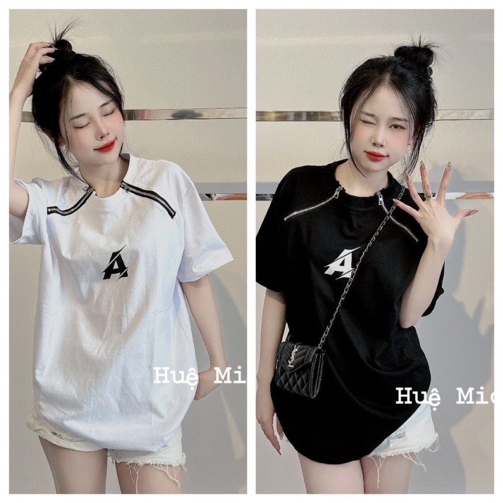 Áo thun nam nữ tay lỡ chất cotton khô 3158 (túi zip) MIX KHÓA  phong cách Hàn Quốc NAVISA M116