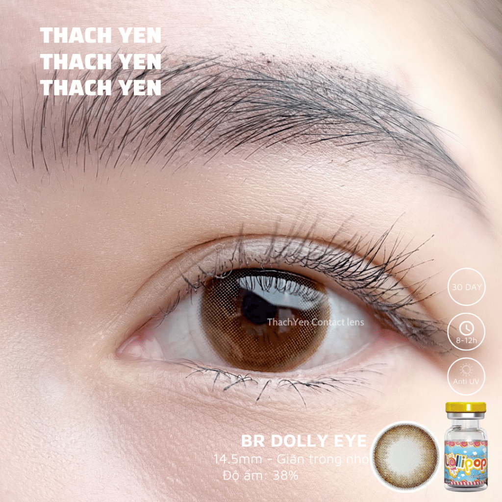 Lens Mắt Dolly Eye Nâu Tự Nhiên giãn nhỏ - 0-10 độ kính áp tròng