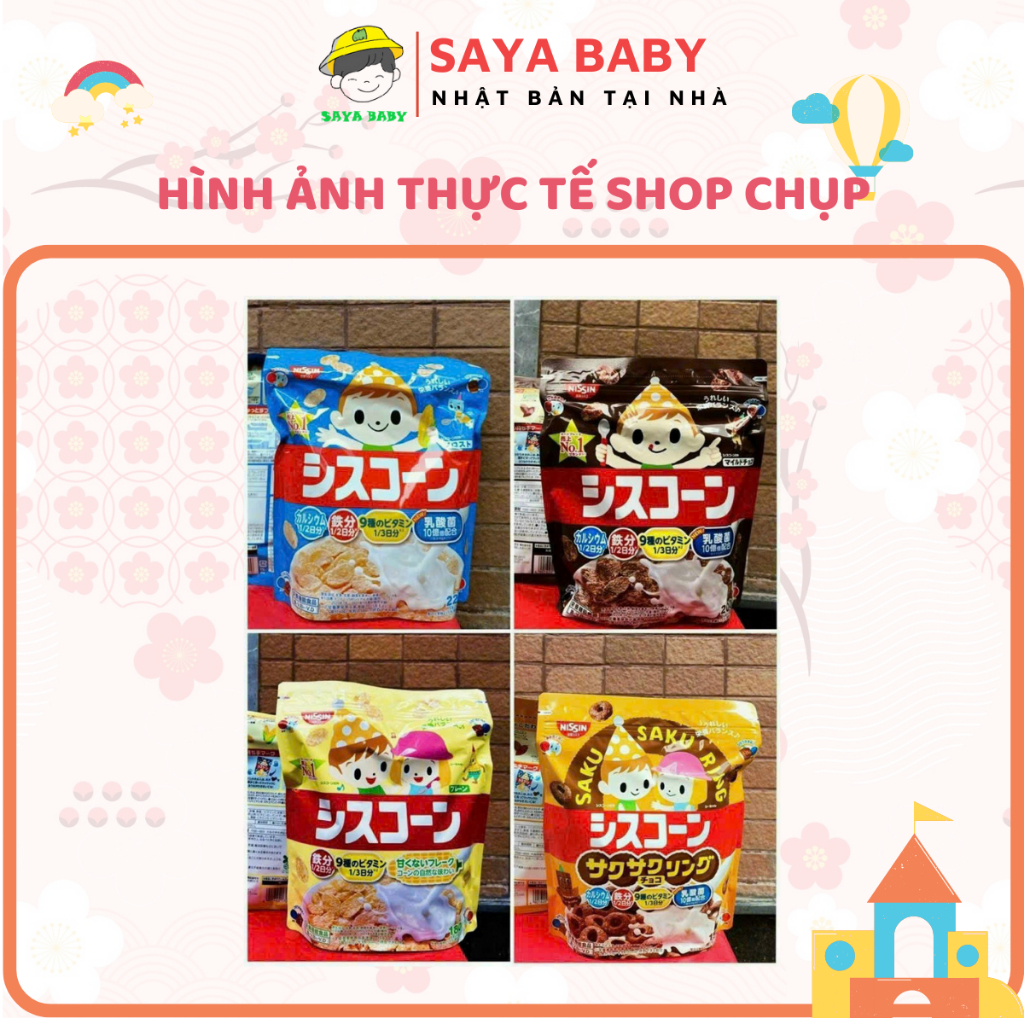 Ngũ cốc dinh dưỡng Nissin Nhật Bản cho bé, bánh ăn dặm trẻ em ăn sáng, ăn vặt
