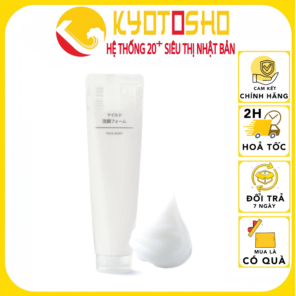 Sữa rửa mặt tạo bọt Muji Face Soap (100g)