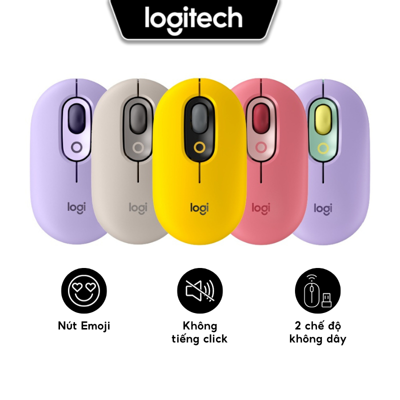 Chuột không dây Bluetooth Logitech POP with Emoji