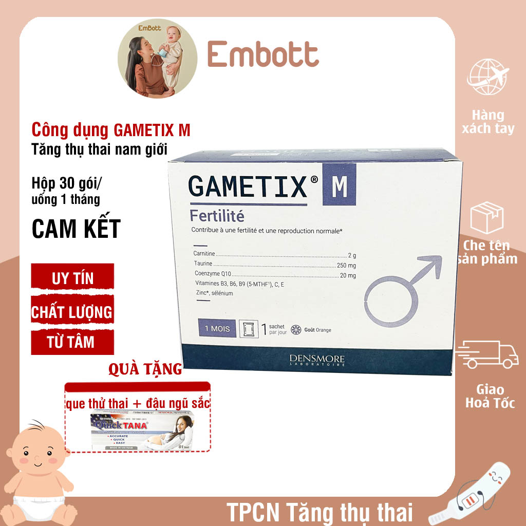 Gametix F gametix M combo 2 hộp tăng thụ thai cho nam và nữ Embott22