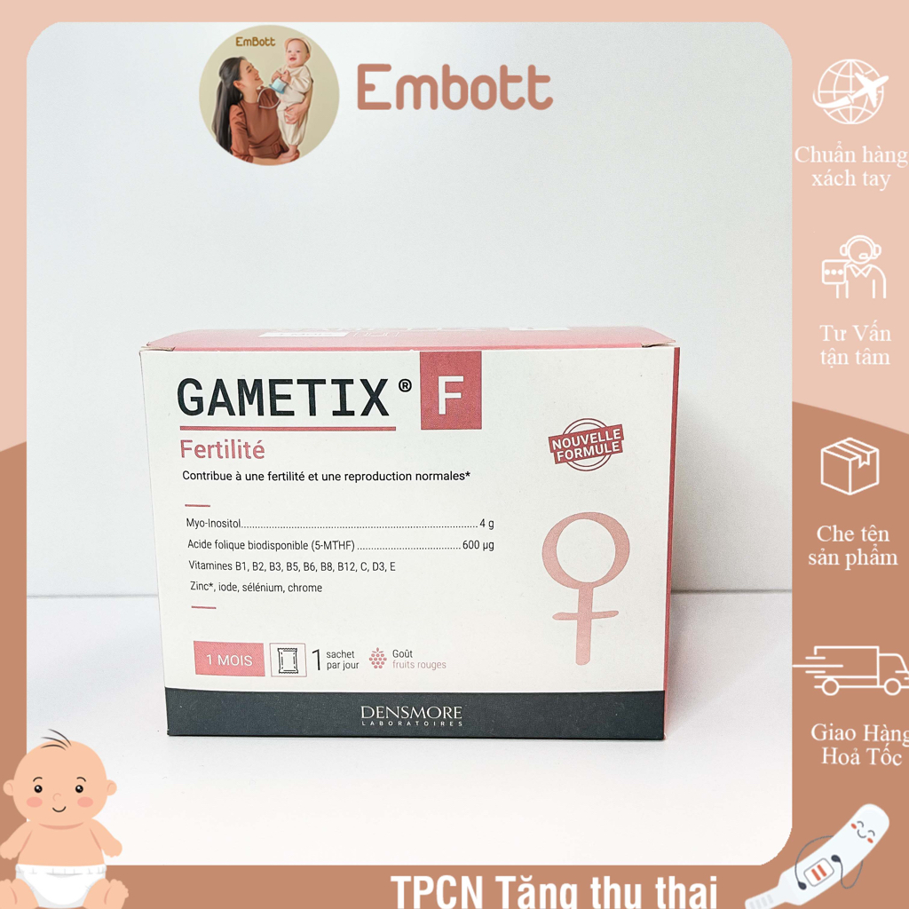 Gametix F gametix M combo 2 hộp tăng thụ thai cho nam và nữ Embott22