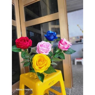 CÀNH HỒNG NHUNG 1 BÔNG - HOA LỤA