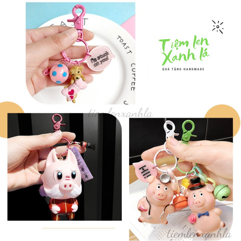 Móc khoá càng cua kèm móc tròn màu sắc pastel bằng kim loại