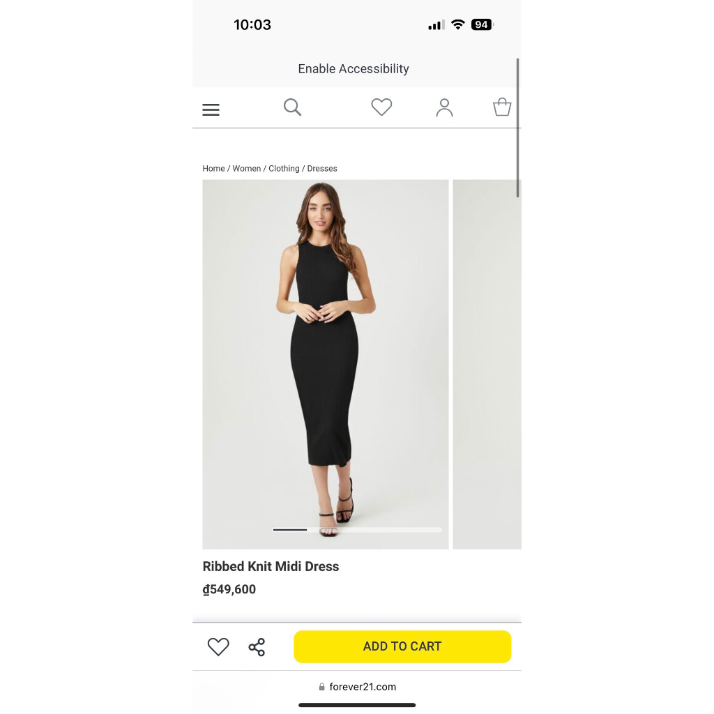 Đầm body sát nách Forever21 thun gân dày dặn co giản 3 màu chuẩn xịn vnxk dây kéo sau lưng