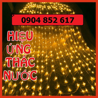 Bộ Đèn Led Trang Trí Thả Mành Kiểu Mưa Rơi Thác Nước 10 Sợi 2m Đủ Màu. Ngang 3m