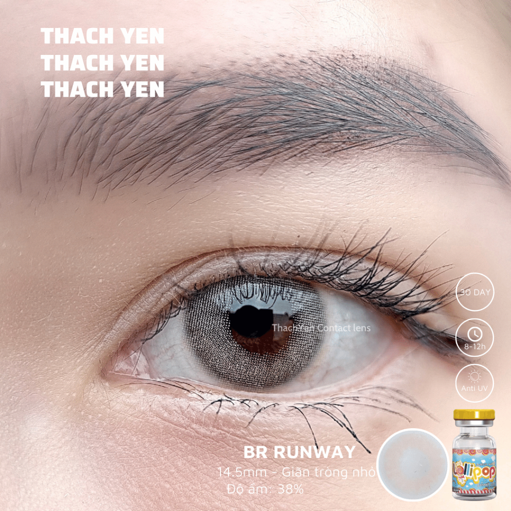 Lens Mắt Runway Nâu Tây Sáng giãn nhỏ - 0-10 độ kính áp tròng