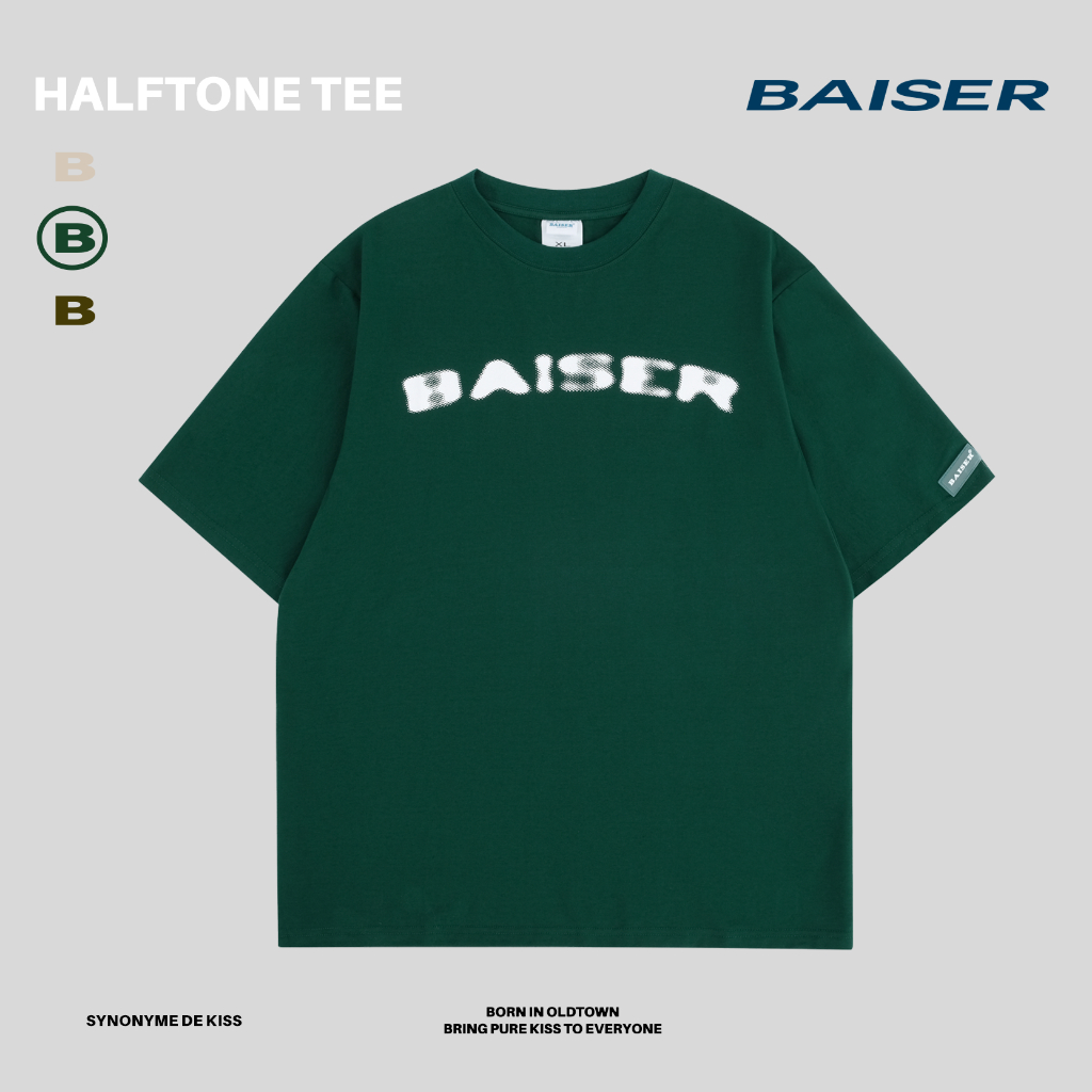 Áo thun unisex nam nữ cổ tròn, Baiser Halftone Tee chất cotton form rộng #3 màu