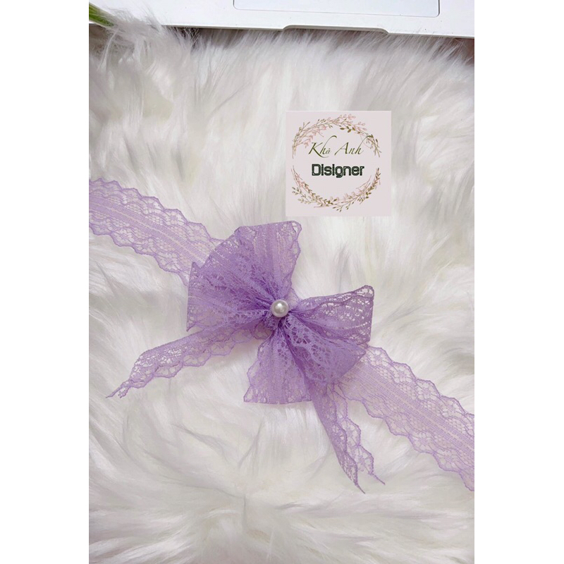 Sét giày len kèm nơ- giày sơ sinh- giày len handmade  cho bé tập đi, chụp hình