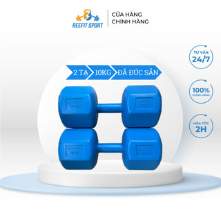 Bộ 2 tạ tay nhựa bát giác Reefit 10kg có ruột
