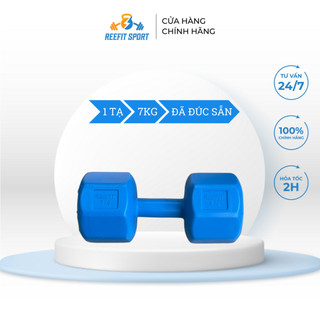 Tạ tay nhựa bát giác Reefit 7kg màu xanh có ruột