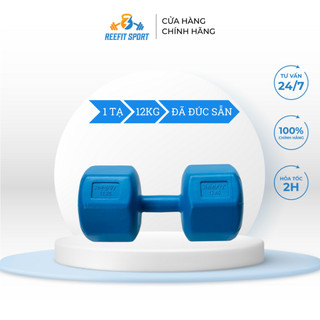 Tạ tay nhựa bát giác Reefit 12kg màu xanh có ruột
