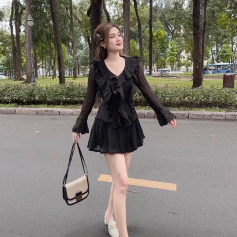 SET CỔ BÈO TAY DÀI BIGSIZE ĐÃ KÈM HÌNH THẬT TRẢI NỀN