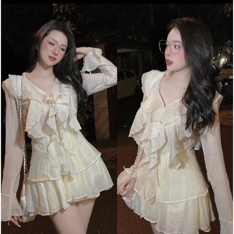 SET CỔ BÈO TAY DÀI BIGSIZE ĐÃ KÈM HÌNH THẬT TRẢI NỀN