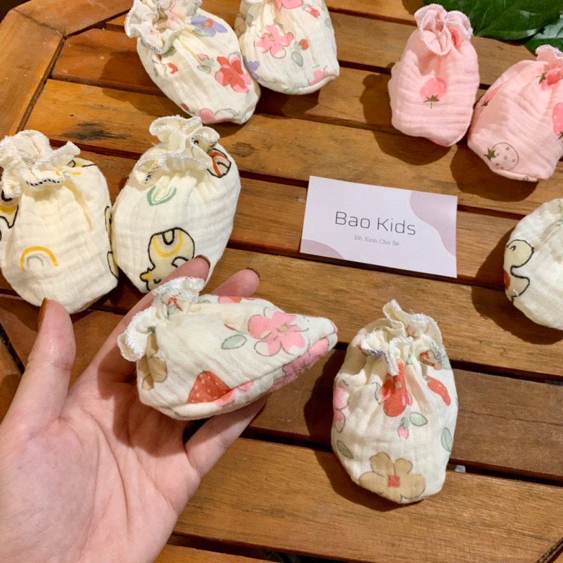 Bao Chân Muslin Mềm mại cho bé sơ sinh. Đủ 10 màu mix