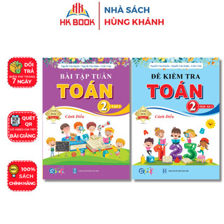Sách - Combo 2 cuốn Bài tập Tuần và Đề Kiểm Tra Toán - Lớp 2 - Tập 2 - Cánh Diều - QC 230