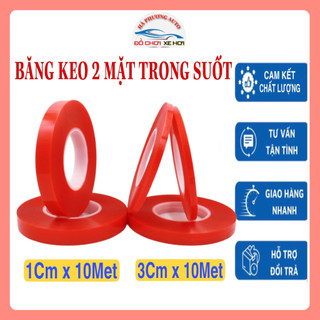 Băng keo 2 mặt trong suốt siêu dính kích thước1cm*10m và 3CM*10M chuyên dụng ô tô siêu chắc