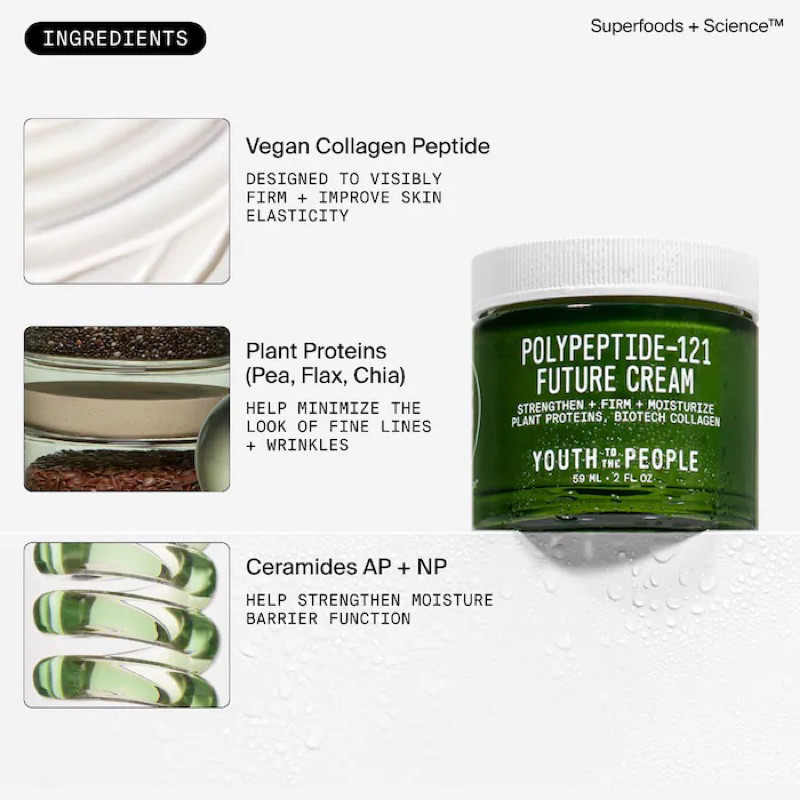 Kem dưỡng ẩm Youth To The People Polypeptide-121 Future Cream with Peptides and Ceramides