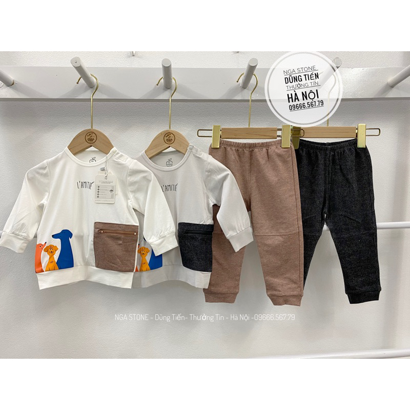 Bộ đồ dài cho bé trai bé gái hãng la pomme