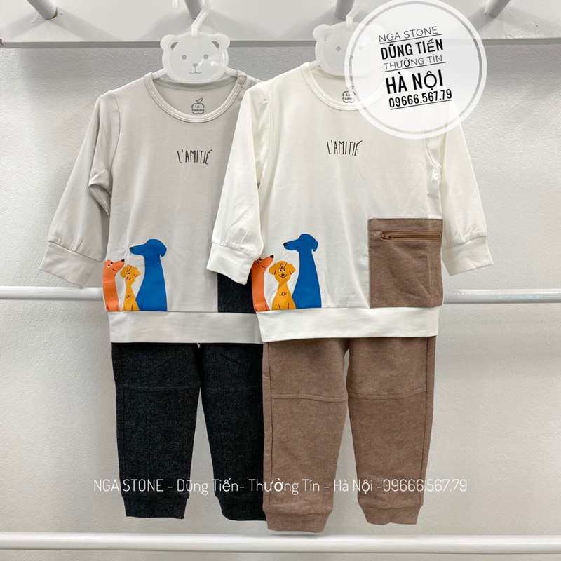 Bộ đồ dài cho bé trai bé gái hãng la pomme