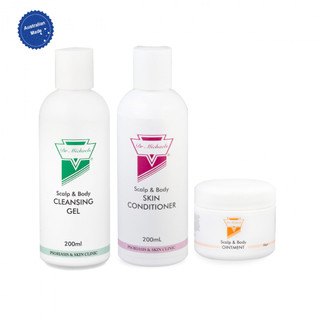 Bộ sản phẩm Gel Rửa, Tinh Dầu Dưỡng Ẩm, Kem Bôi chống Vẩy nến nhẹ Dr Michaels Soratinex nhỏ - OTC ( Australia )