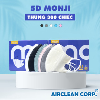 Khẩu Trang 5D MASK MONJI - Thùng 300 Chiếc Khẩu Trang Y Tế 3 Lớp Kháng Khuẩn