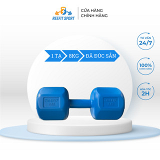 Tạ tay nhựa bát giác Reefit 8kg màu xanh có ruột