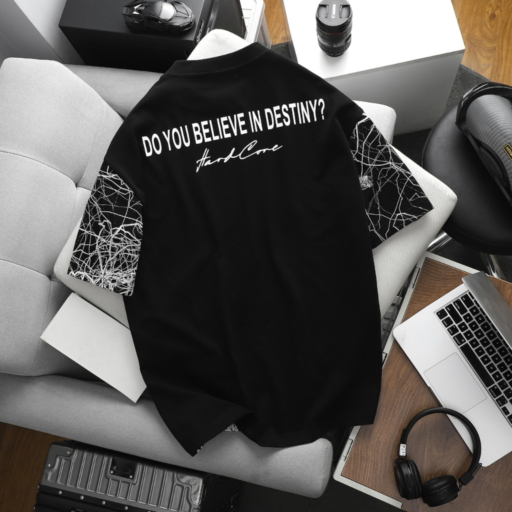 Big size - Áo thun nam big size in lụa kết hợp charm <130kg - hình bàn tay