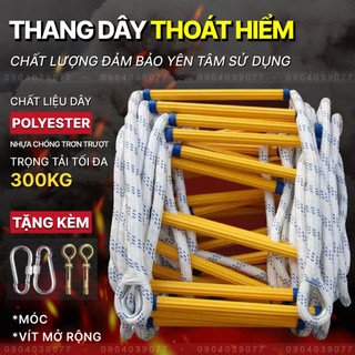 [ Xả Hàng ] Thang Dây Thoát Hiểm 5m-25m Chất Liệu Polyester Chịu Lực Siêu Bền